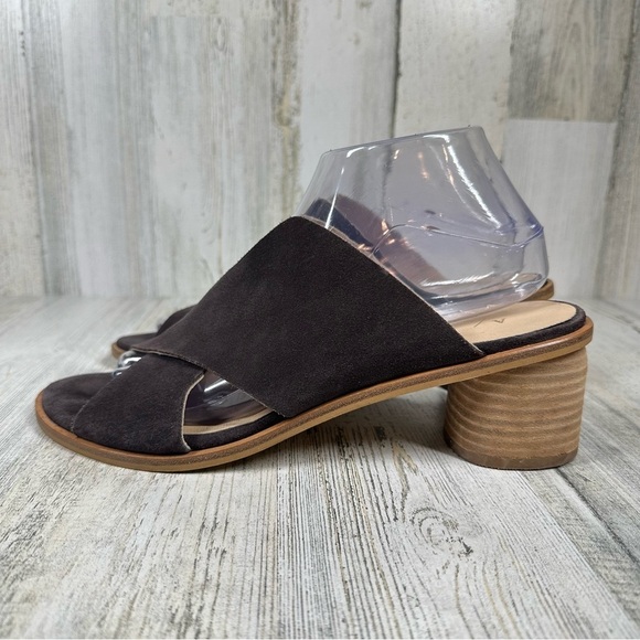 Anthropologie Criss-Cross Heeled Suede Leather Sandals #408 - Picture 1 of 12